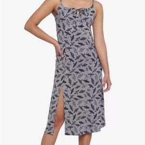 Hottopic moth print midi dress with slit brand new with tags